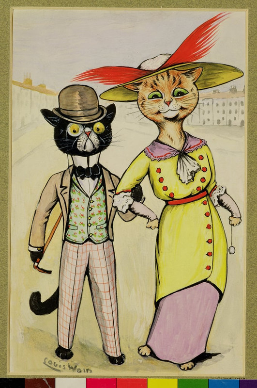 Louis Wain - The Modern Arry and Arriet 1913 (gouache) - (MeisterDrucke-148357)