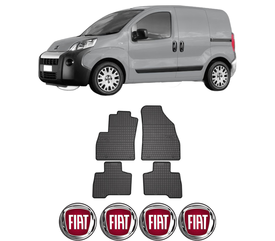 Set covorase presuri FIAT FIORINO Box Body/MPV (225_) din 2007-2015, auto, din cauciuc thermoplastic, 4 Stickere auto cu FIAT