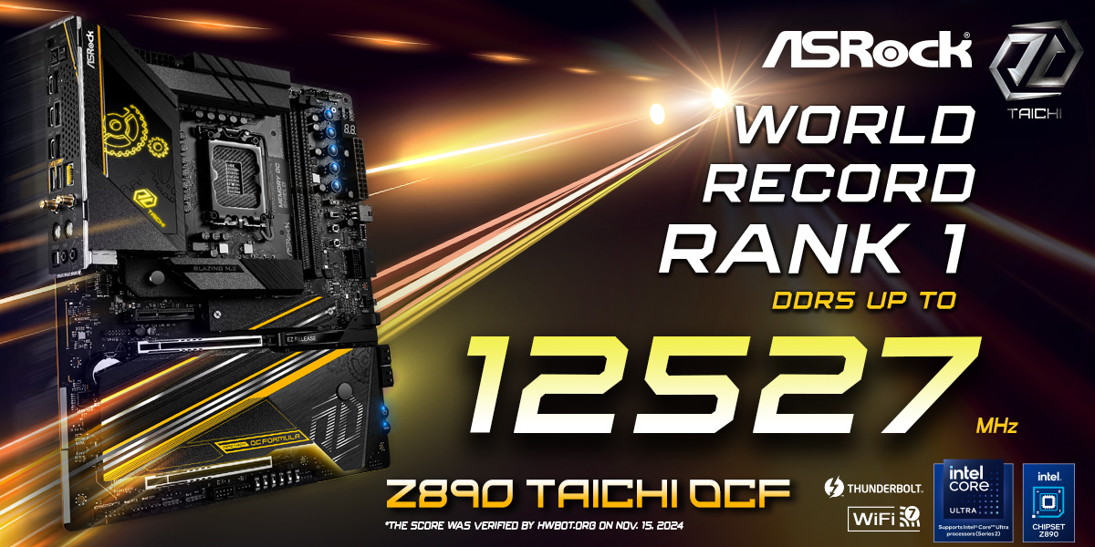 La memoria V-Color DDR5 CUDIMM alcanza los 12527 MT/s y rompe Récord Mundial junto a la Placa Base ASRock Z890 Taichi OCF La memoria V-Color DDR5 CUDIMM alcanza los 12527 MT/s y rompe Récord Mundial junto a la Placa Base ASRock Z890 Taichi OCF