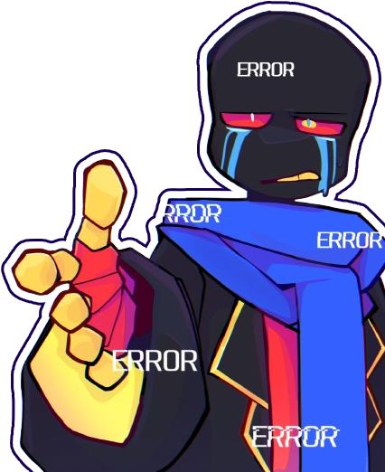 A picture of Error!Sans. Art by @yannie28812392 on Twitter. Click the image to be sent directly to the art post.
