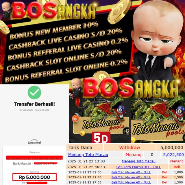 SELAMAT KEPADA ID XXXX JACKPOT PERMAINAN TOTO MACAU POOLS DI WEB BOSANGKA