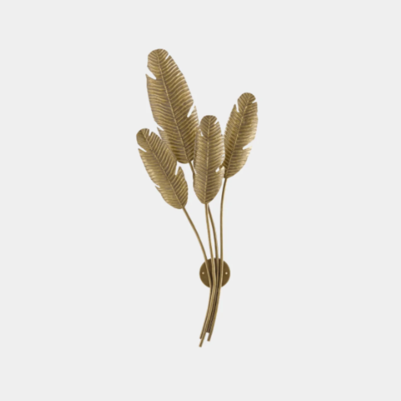 Tropical Brass Multi Leaf Wall Sconce