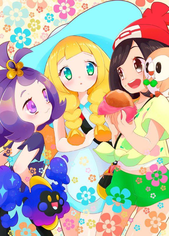 lillie-selene-rowlet-acerola-and-cosmog-