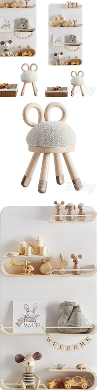 Children room. Decor set 04
