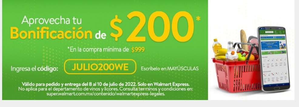 DESCUENTO DE $200 EN WALMART EXPRESS