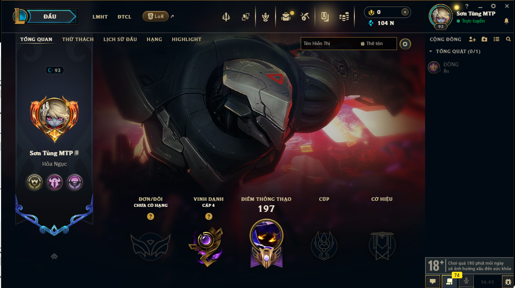 Acc LMHT # - Không Khung