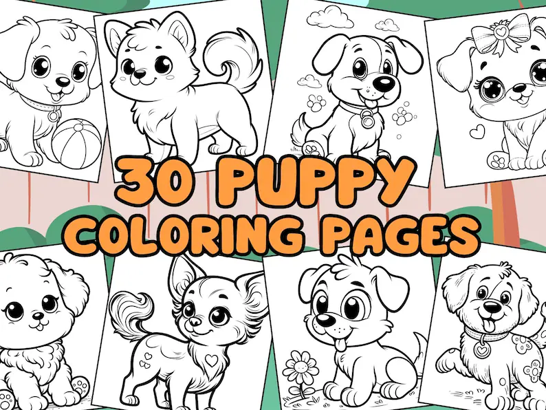 Puppy Paradise Coloring Book