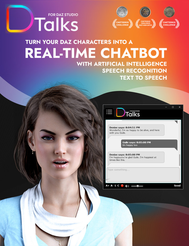DTalks! Realtime Talking Chatbot For Daz Characters 2024 Free Daz