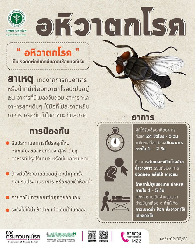 ระวัง อหิวาตกโรค โรคติดต่อที่เกิดขึ้นจากเชื้อแบคทีเรีย รับประทานอาหารที่ปรุงสุขใหม่