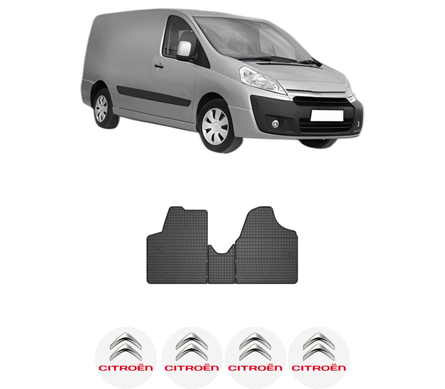 Set covorase presuri CITROEN JUMPY II Van din 2007-2016, auto, din cauciuc thermoplastic, 4 Stickere auto cu CITROEN