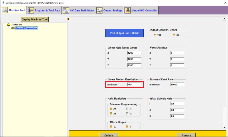 NX Post Processor Decimal Setting 02