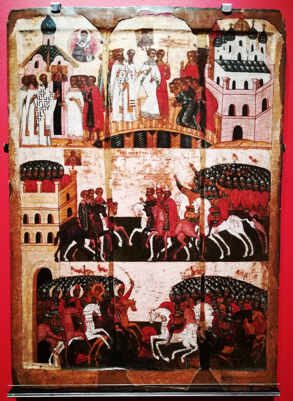 1- Milagro del icono de la Virgen de la Santa Señal - Batalla entre los habitantes de Nóvgorod y los