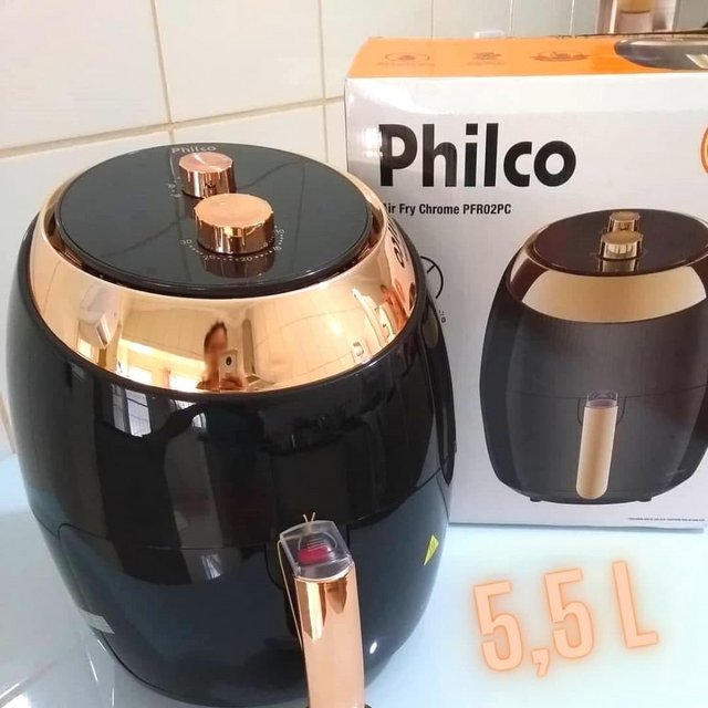 Fritadeira Sem Óleo – Air Fryer Philco Chrome 5,5 Litros Preta com Timer