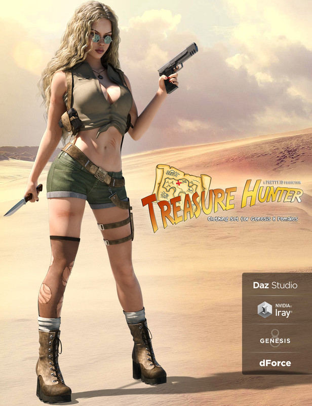 Treasure Hunter Clothing Set for Genesis 8 Female (Repost)