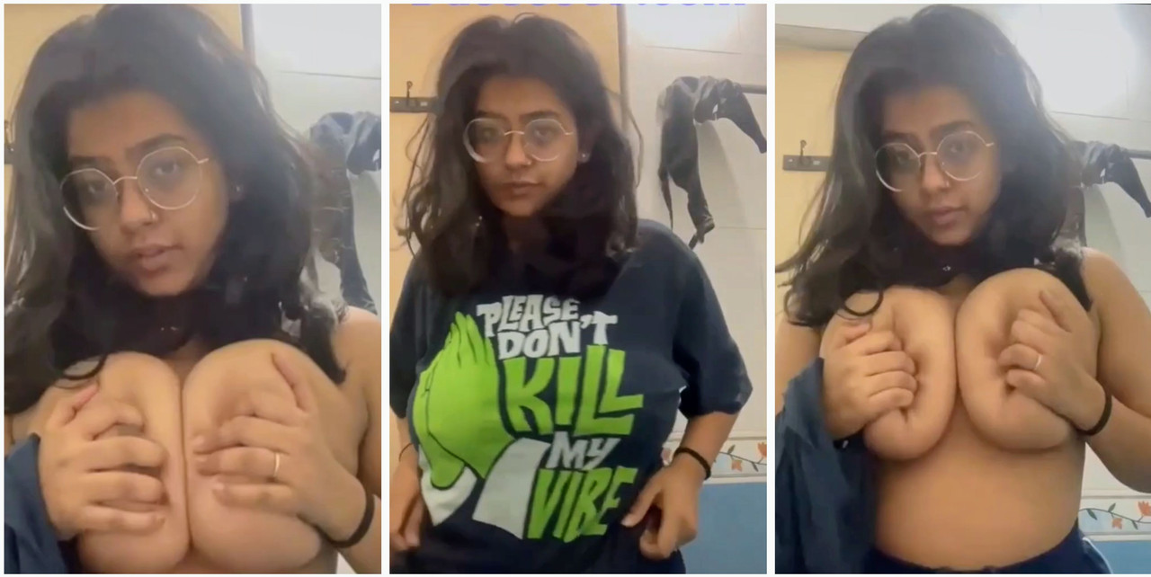 Beautifull Big Boobie Busty desi gf snapchat inbox video showing her boob with full face Hot expression