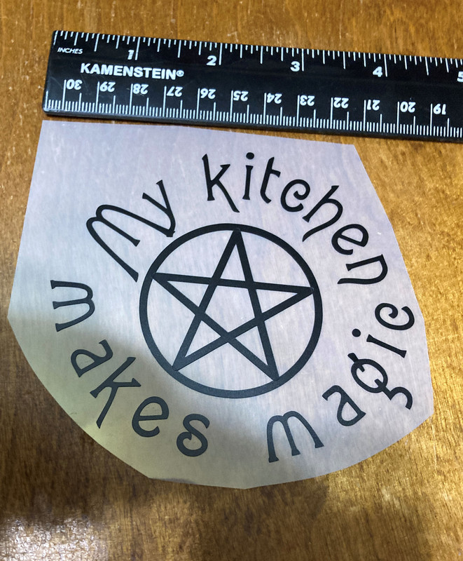 handcrafted kitchen witch decal