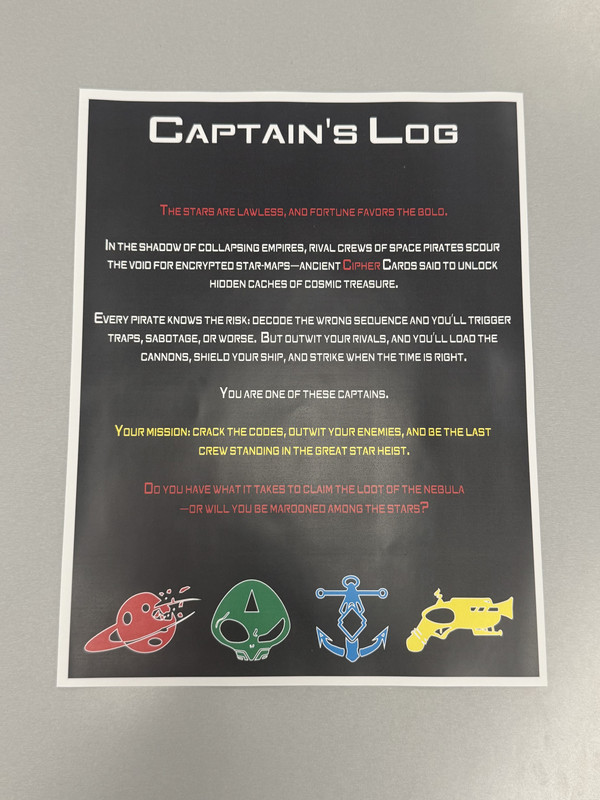 Narrative Captain's Log sheet for Nebulooters