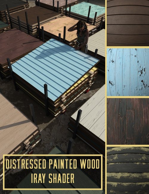 Distressed Painted Wood Iray Shader