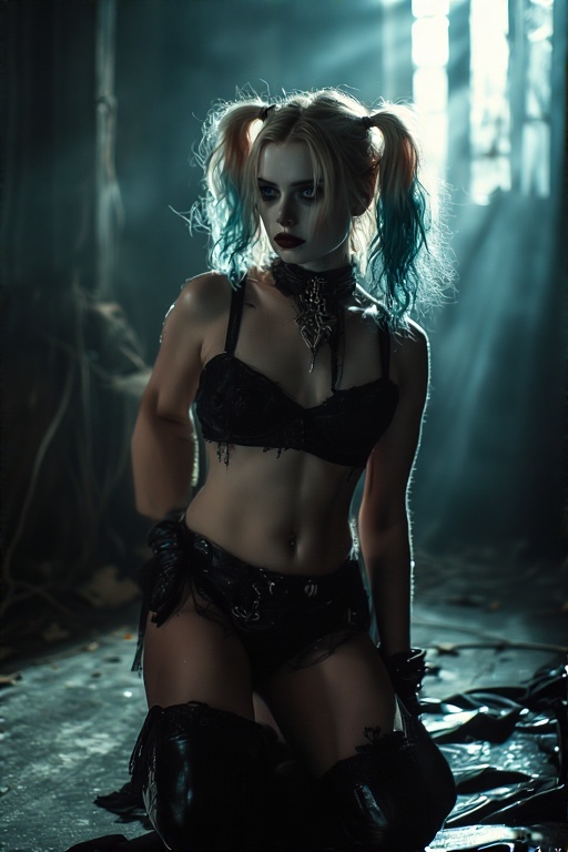 Harley-Quinn-in-black-Gothic-u