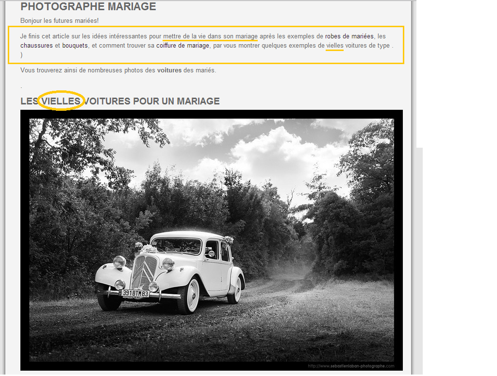 Voitures mariages