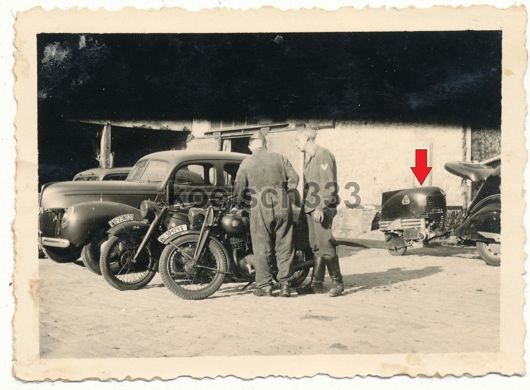 Foto Ford V 8 DeLuxe PKW BMW NSU Krad Kfz Anhäng