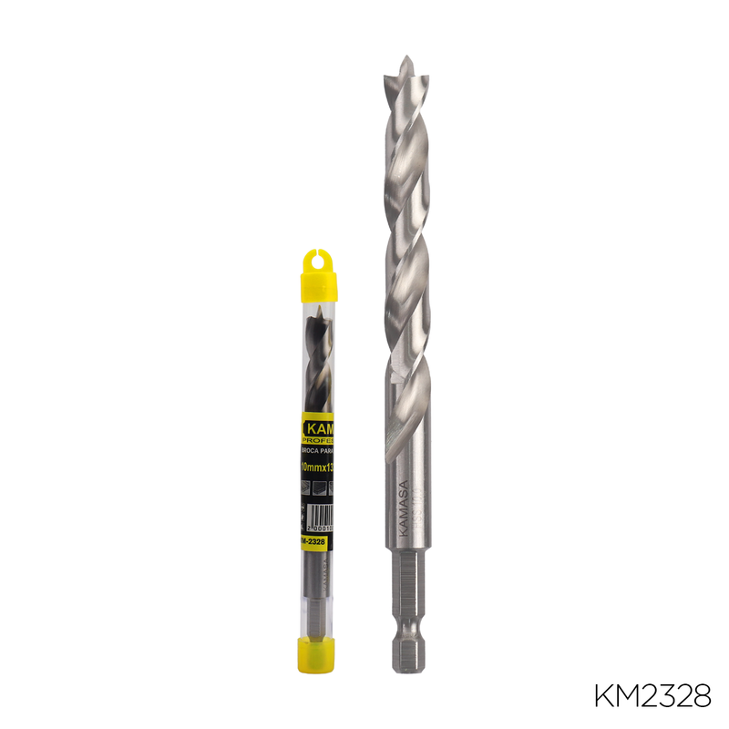 BROCA PARA MADERA HSS CON VASTAGO HEX 1/4" X 10mm KAMASA