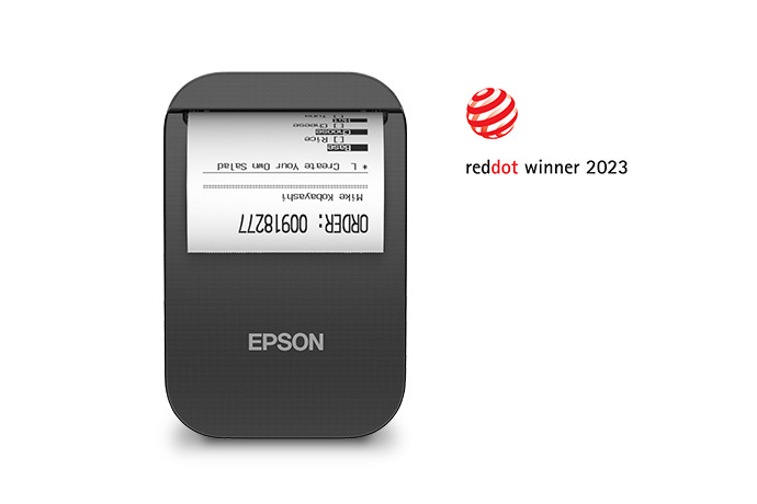 Impresora térmica portátil Epson Mobilink TM-P20II, mostrando su diseño ultracompacto.