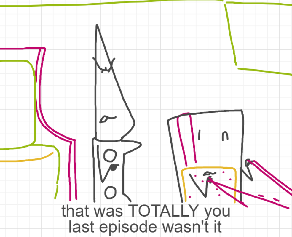 A panel from A Murder On The, episode six of the Board Boards object show by Furretwalk/WalkingFurret.