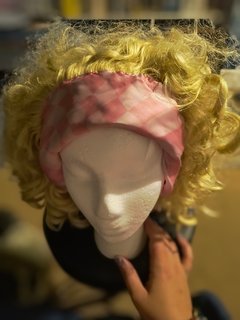 Blonde Curly Scarf Wig