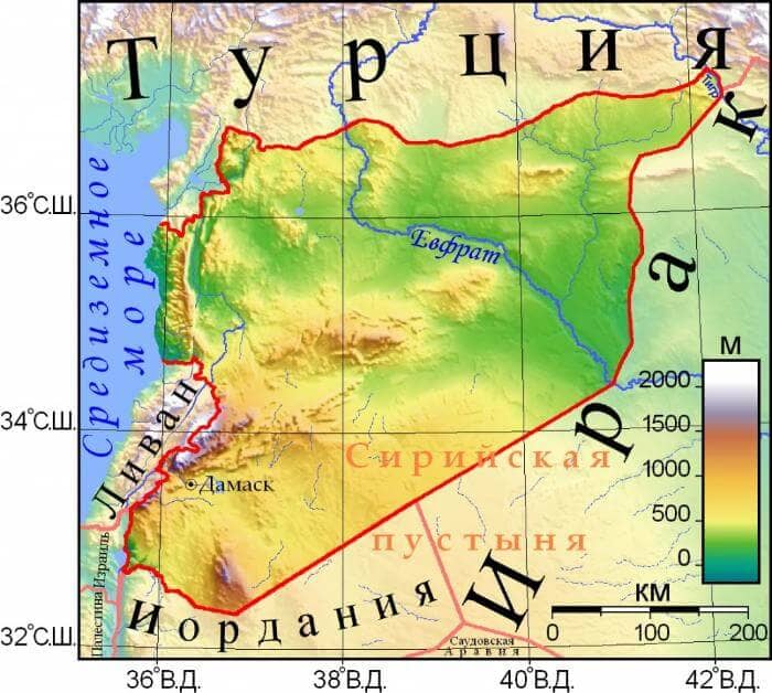 Сирия на карте Сирия на карте