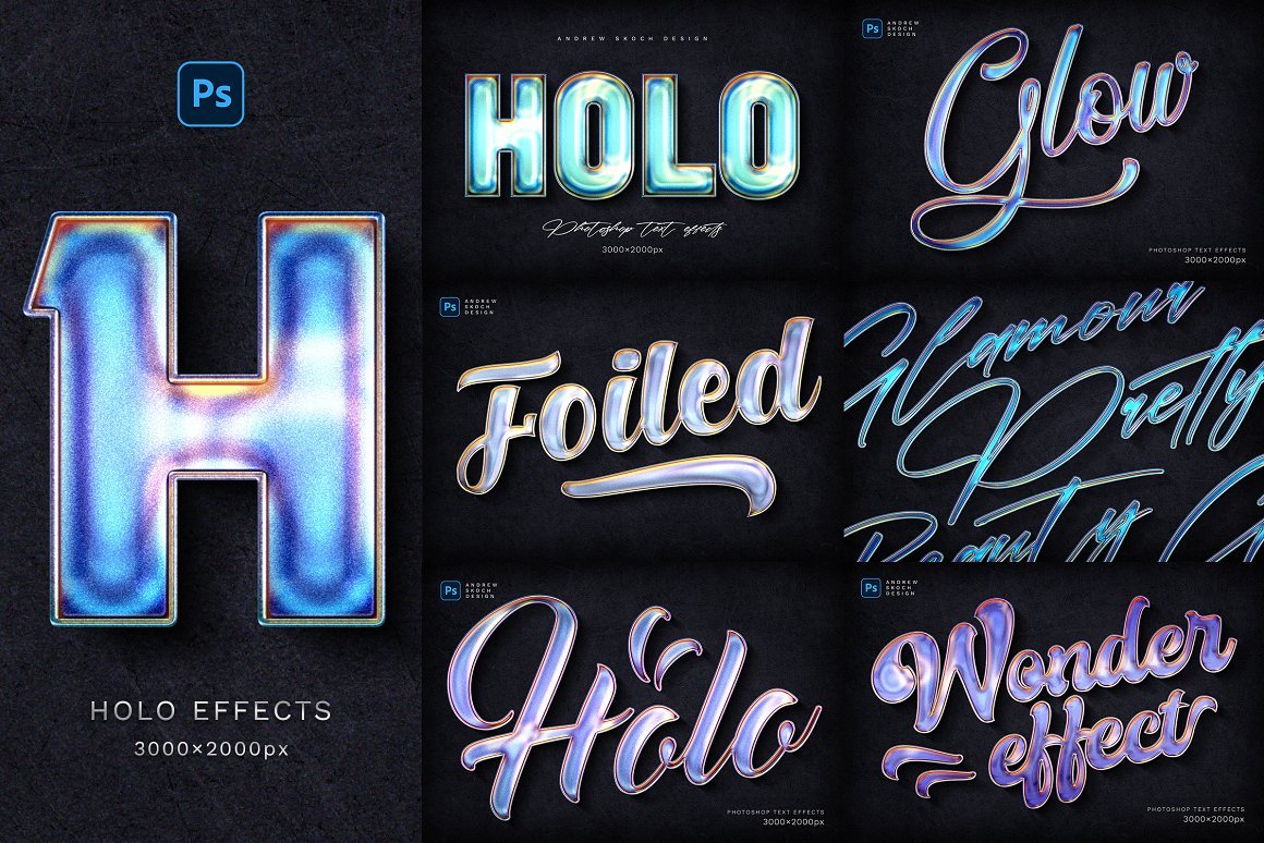 Holographic Text Effects - 91609616