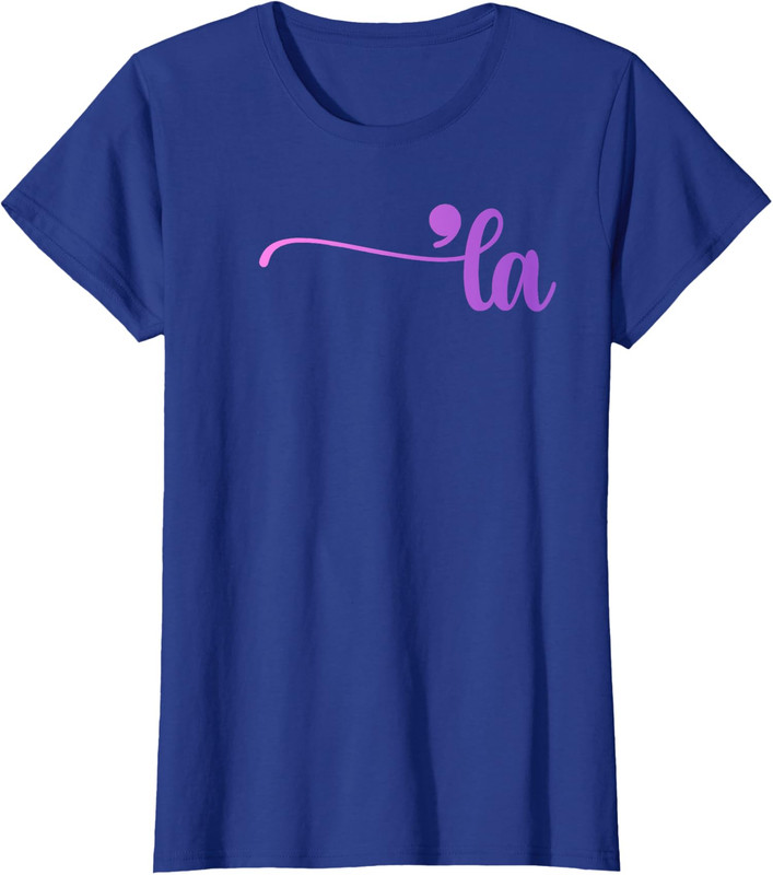 Funny Comma La Coloring , Commala Coloring Design Ladies' Crewneck T-Shirt - Picture 7 of 8