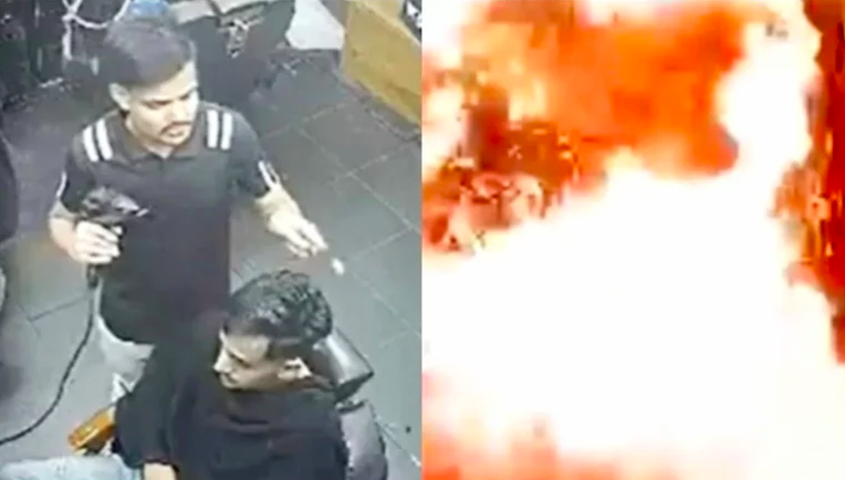 Peluquero enciende la secadora y lanza fuego a su cliente, ambos mueren