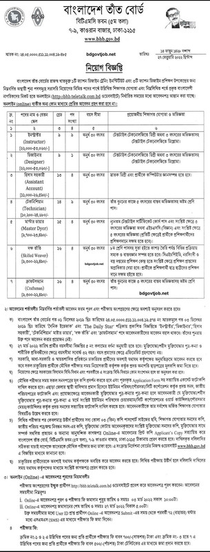 Bangladesh Handloom Board Jobs Circular Result 2022