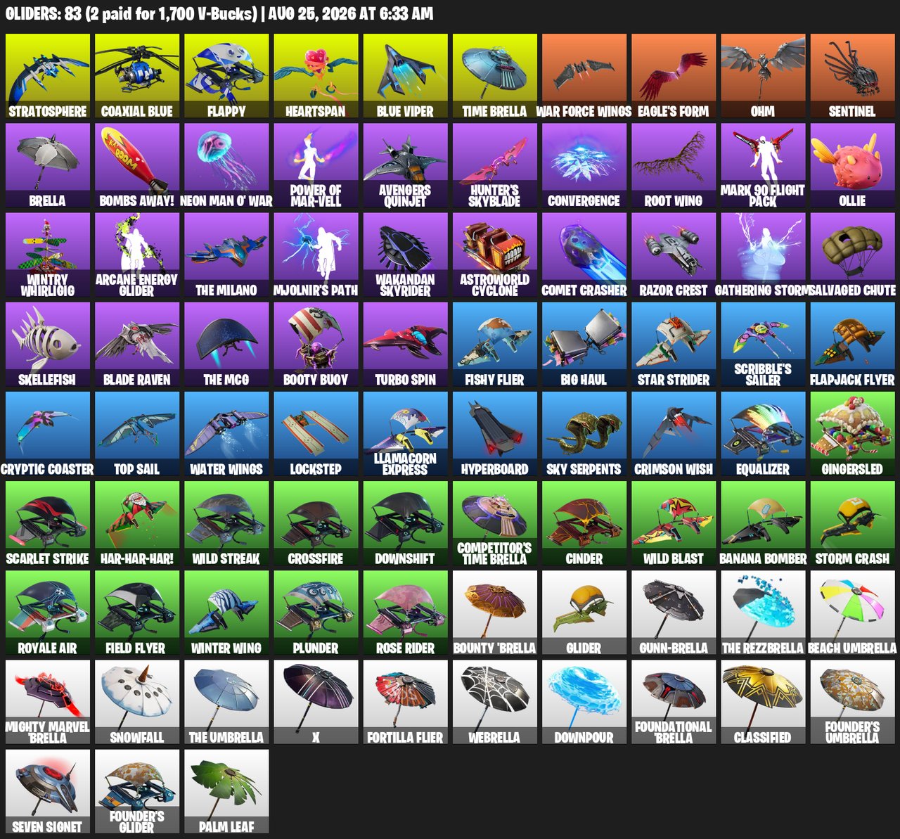 85 Skins OG STW Gold Midas Sultura Fixer Prodigy Point Patroller Blue Striker Lina S