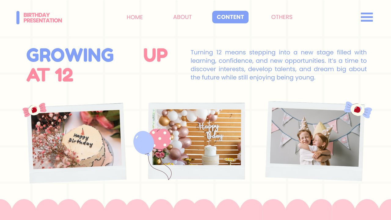 Blue and Pink Illustrative Playful Birthday Presentation