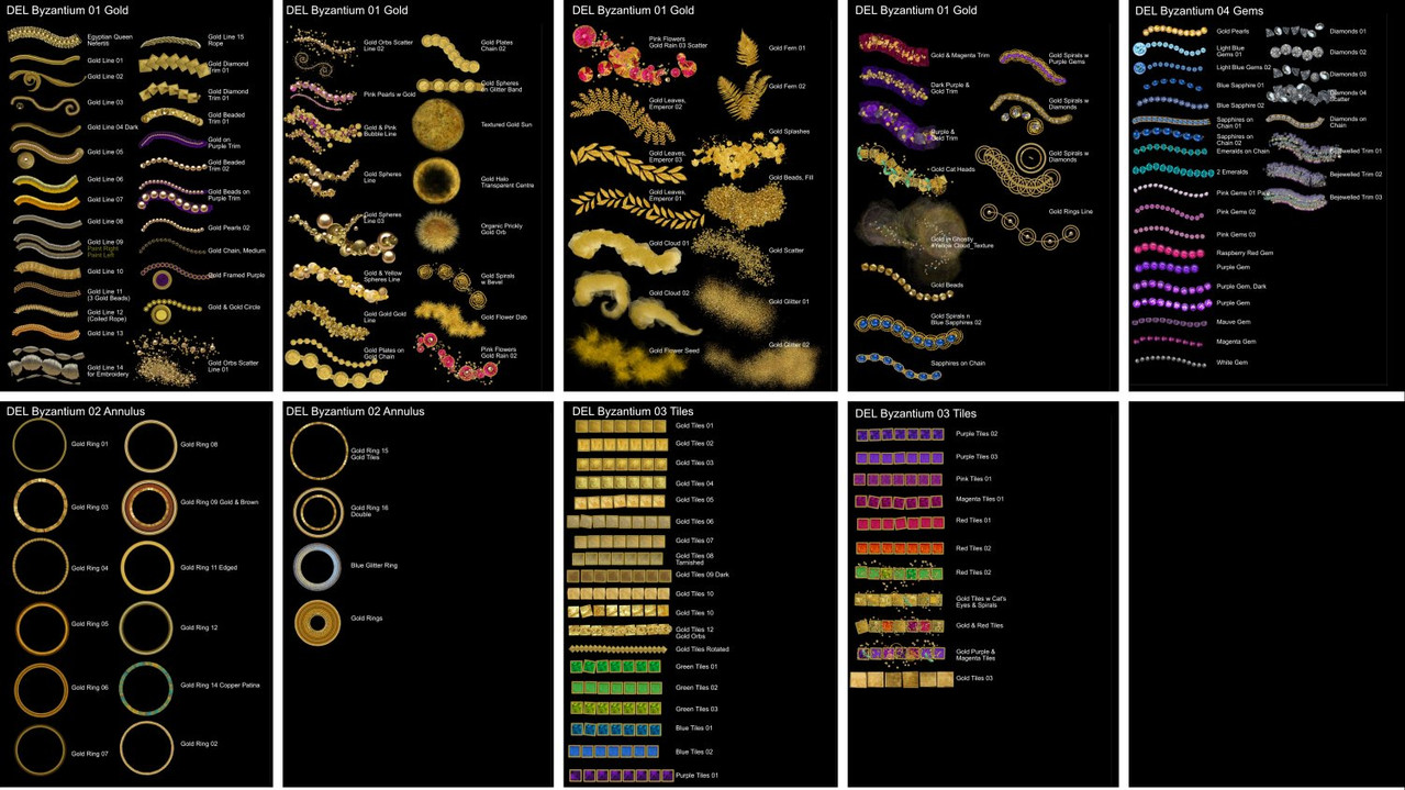 Del N Byzantium Gold Brushes The Brushes
