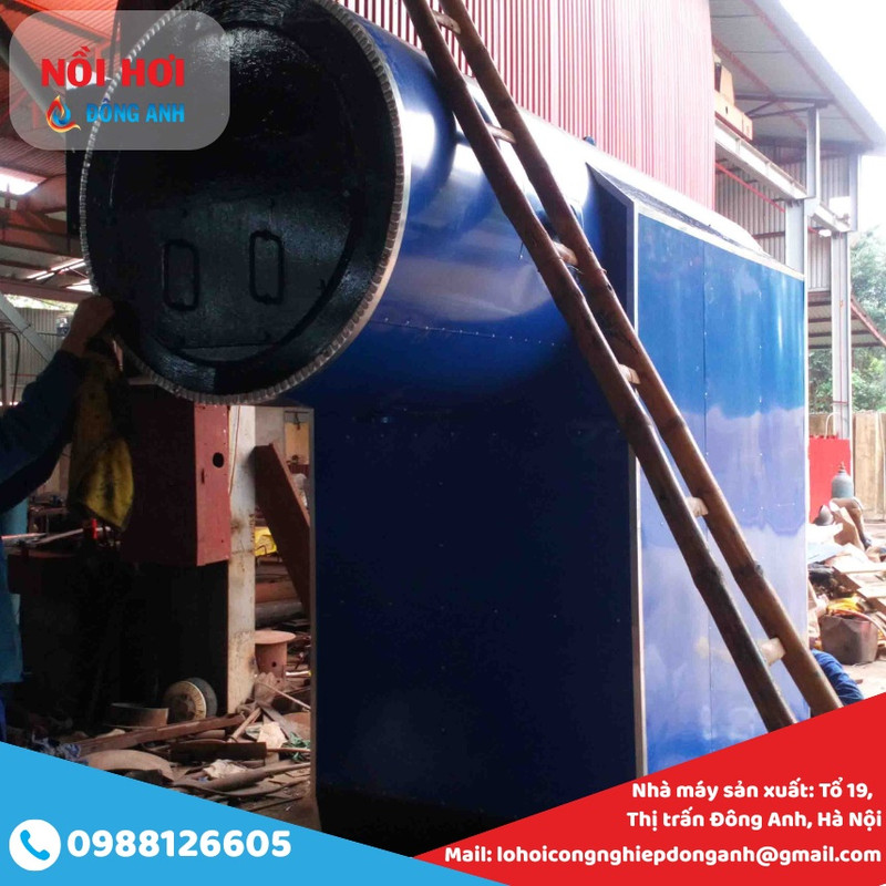 lò hơi đốt củi 500 kiểu nằm