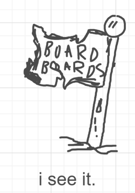 A panel from The Prime Number Few, episode eight of the Board Boards object show by Furretwalk/WalkingFurret.