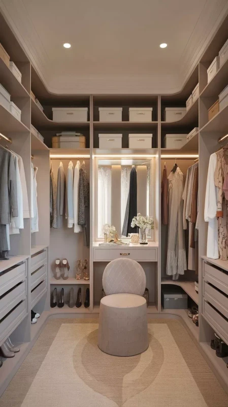 Luxury custom walk-in closet