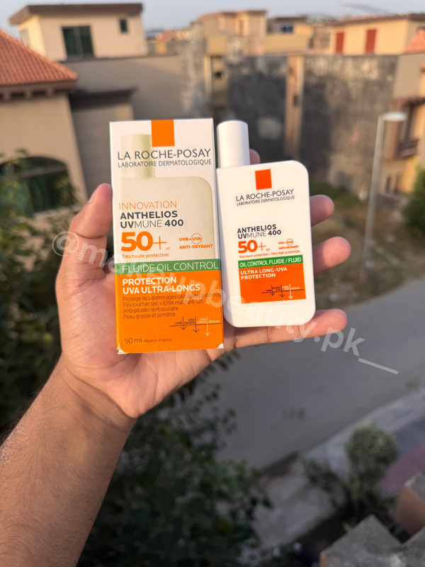LA Roche Posay Spf 50+ Oil Control Fluid Sunscreen.