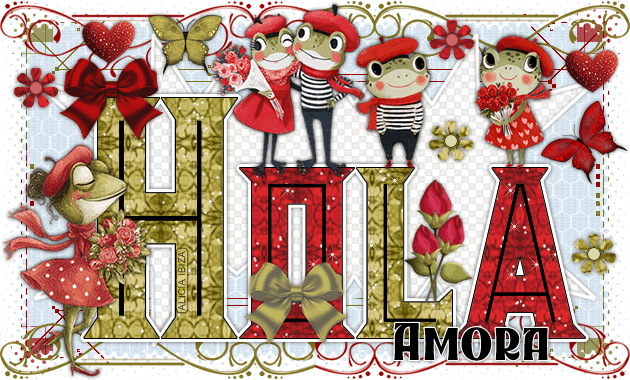 Hola Frogs in Love amora