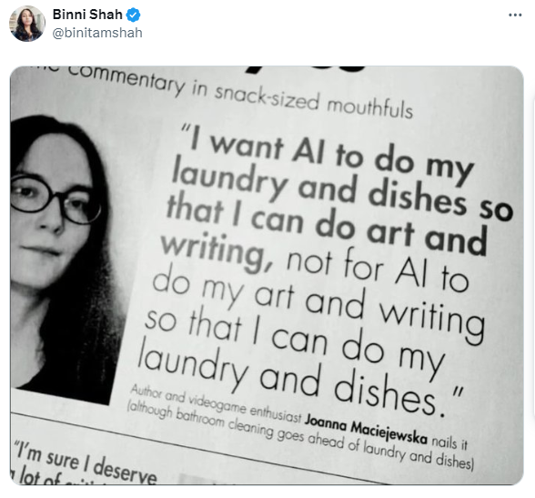 I want AI to do my laundry ...