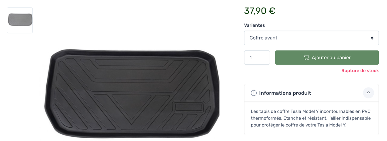  2befair Tapis de coffre Tesla Model Y - Tapis de protection  avant et arrière antidérapant - Lot de 2 tapis de coffre - Accessoires sur  mesure pour voiture