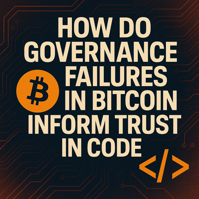 How do governance failures in Bitcoin inform trust in code
