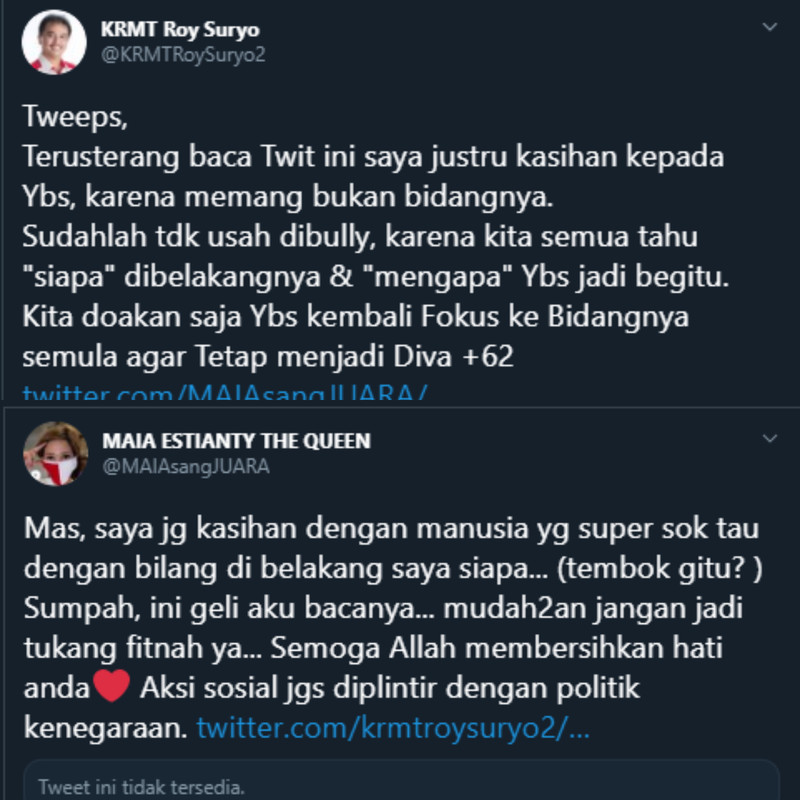 Roy Suryo vs Maia Estianty 