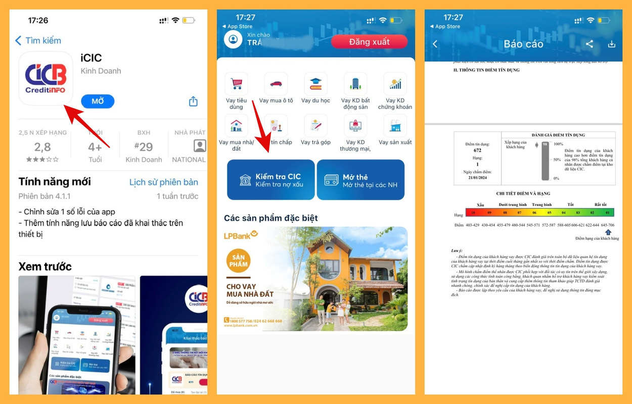 app icic check diem tin dung ca nhan