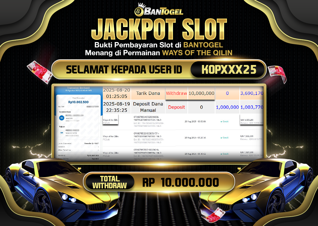 BUKTI JACKPOT LUNAS BANTOGEL