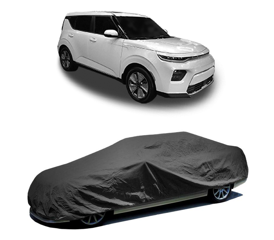 Husa tip prelata auto pentru KIA SOUL III (SK3) 2019,culoare negru, material textil impermeabil, rezistanta la intemperii praf UV, CARPASSION Husa Protectie