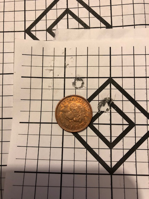 6.5 Creedmoor, 143g ELD-x, Cold cleaned barrel top left, 3 shot 